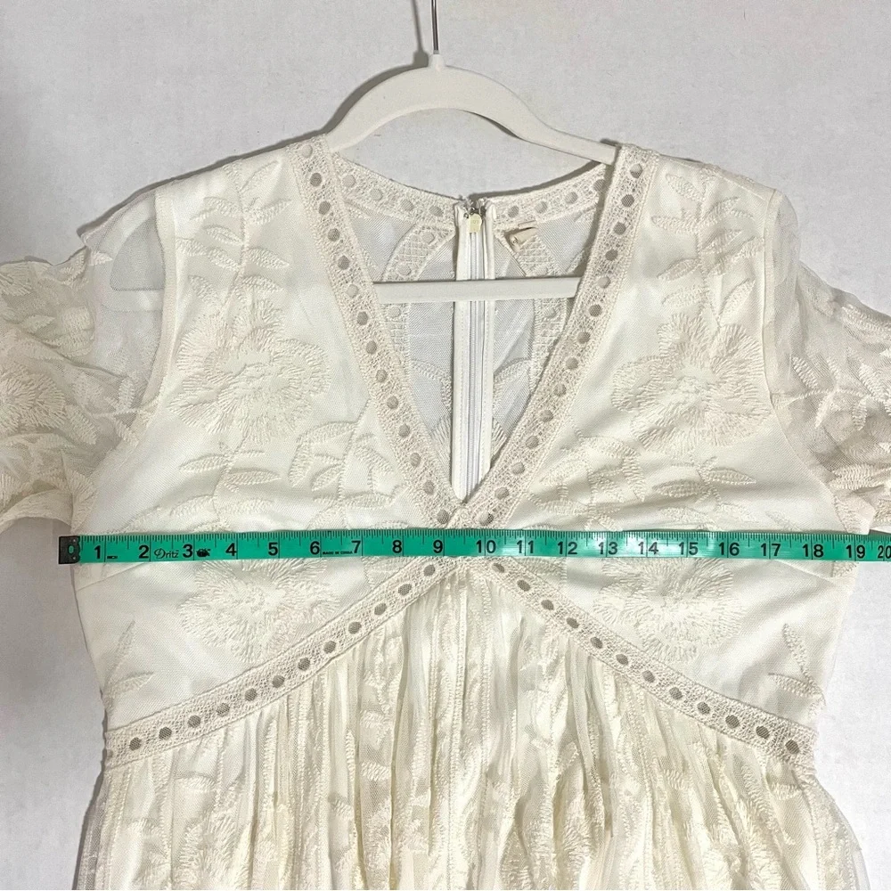 PinkBlush Cream Lace Mesh Overlay Maternity Maxi Dress Women's XL - Picture 14 of 16